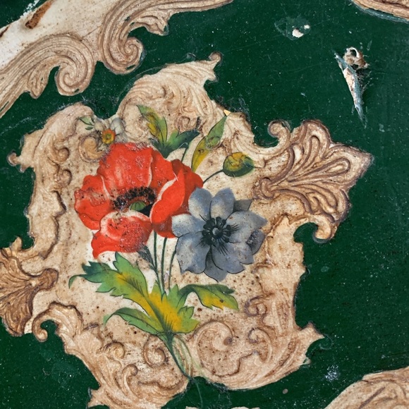 Vintage poppy floral Victorian serving tray - Picture 5 of 9